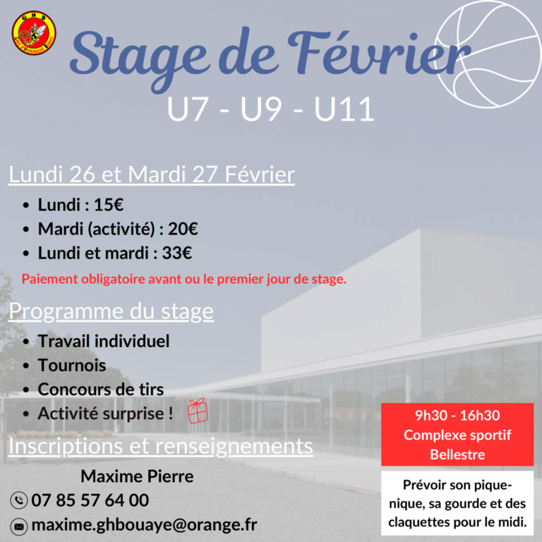Stage de Février U7-U9-U11