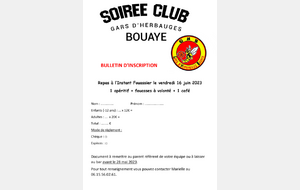 Bulletin d'inscription soirée club 16/06