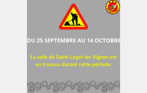 Information entraînements à Saint-Léger les Vignes
