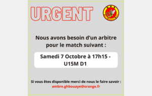 URGENT, recherche arbitre