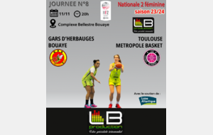 ⛹️‍♀️ Match à domicile NF2, Samedi 11 Novembre.