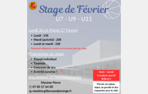 Stage de Février U7-U9-U11