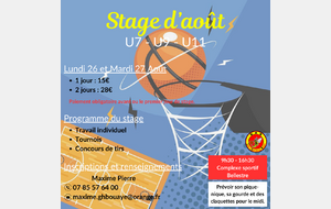 Stage d’Août U7 - U9 - U11
