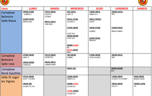 Planning entraînements 2025-2026
