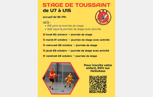 Stage U7-U15 Toussaint 2025