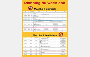 Planning du weekend