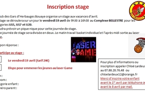 Stage Avril - Inscription U15-U17-U20