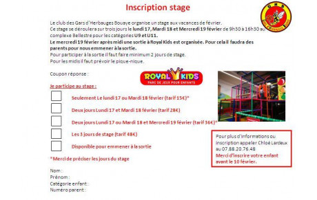 Stage février U9-U11