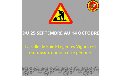 Information entraînements à Saint-Léger les Vignes