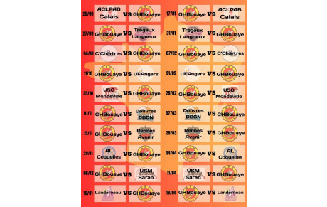 calendrier des matchs NF2