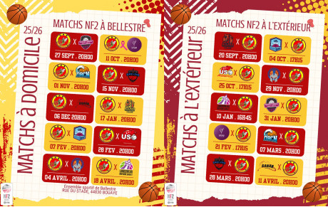 Calendrier NF2 – Saison 2025-2026
