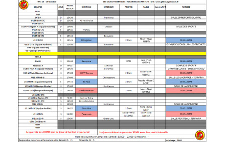 Planning du weekend