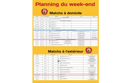 Planning du weekend