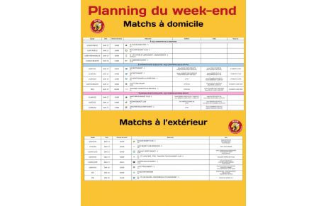 Planning du weekend